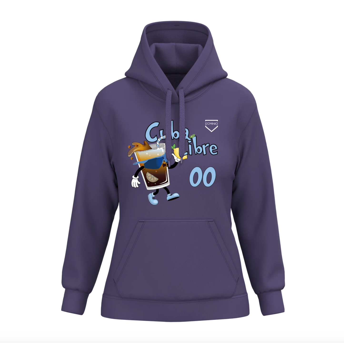 Felpa donna garzata con cappuccio viola CUBA LIBRE