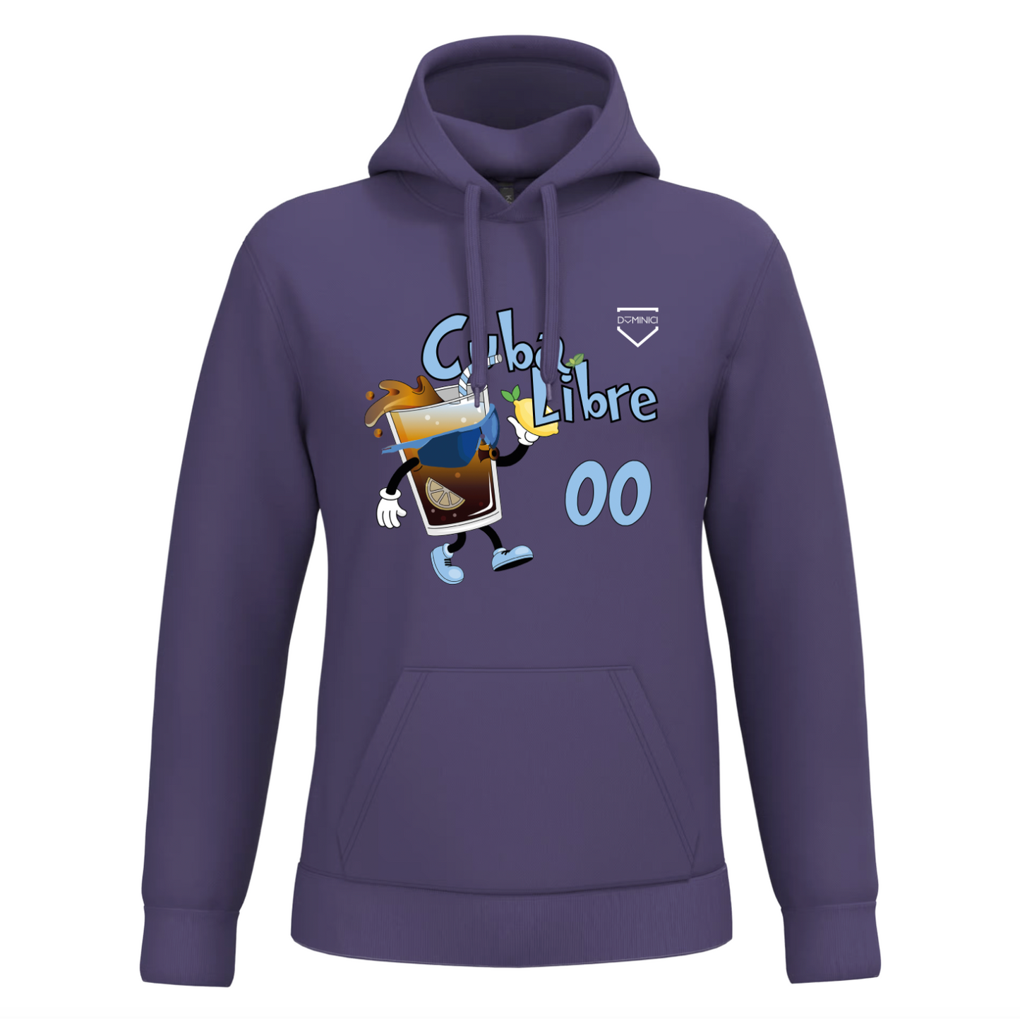 Felpa uomo garzata con cappuccio viola CUBA LIBRE