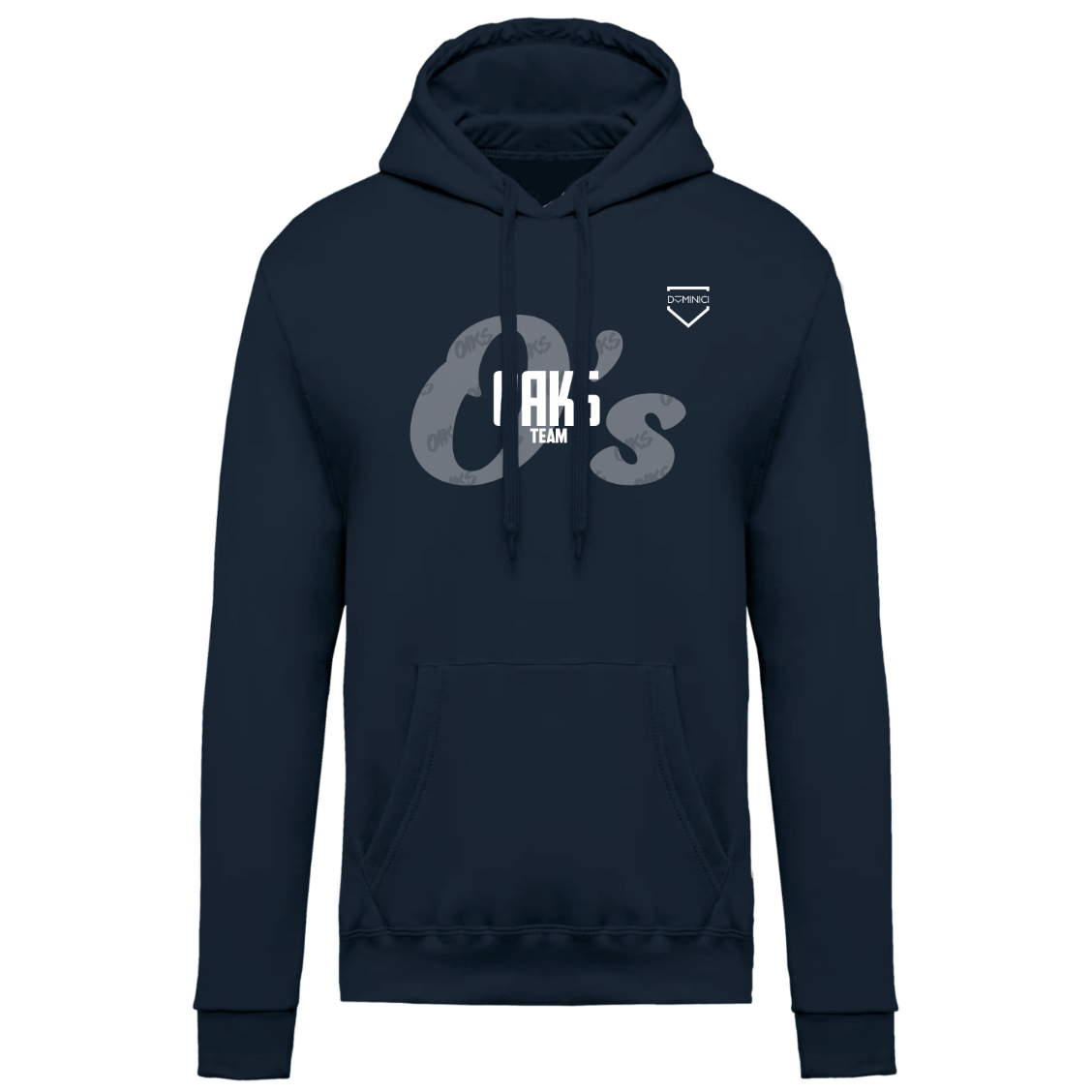 Felpa uomo garzata con cappuccio navy OAKS