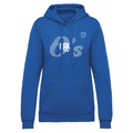 Felpa donna garzata con cappuccio light royal blue OAKS