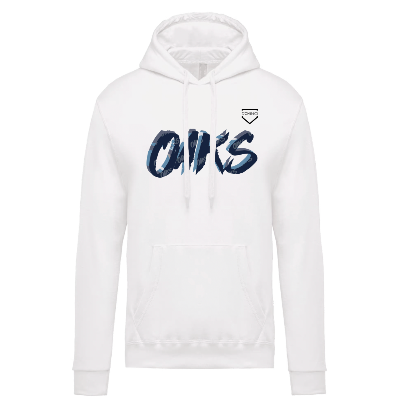 Felpa uomo garzata con cappuccio bianca OAKS