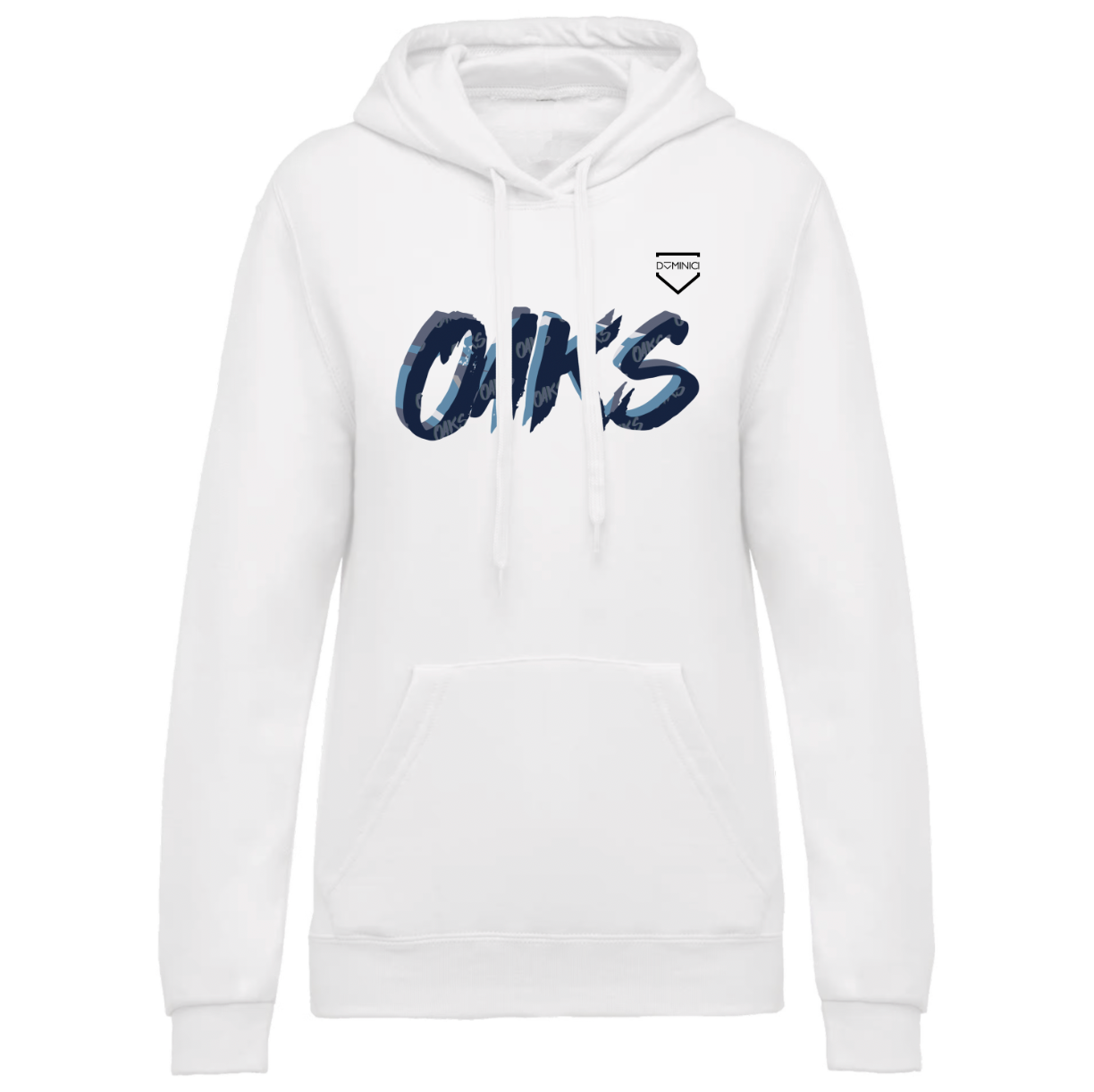 Felpa donna garzata con cappuccio bianca OAKS