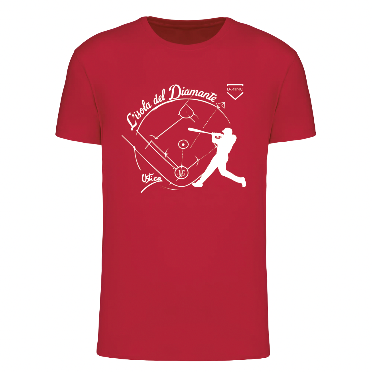 T-shirt uomo a maniche corte rossa USTICA