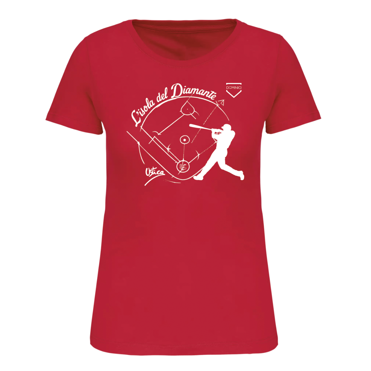 T-shirt donna a maniche corte rossa USTICA