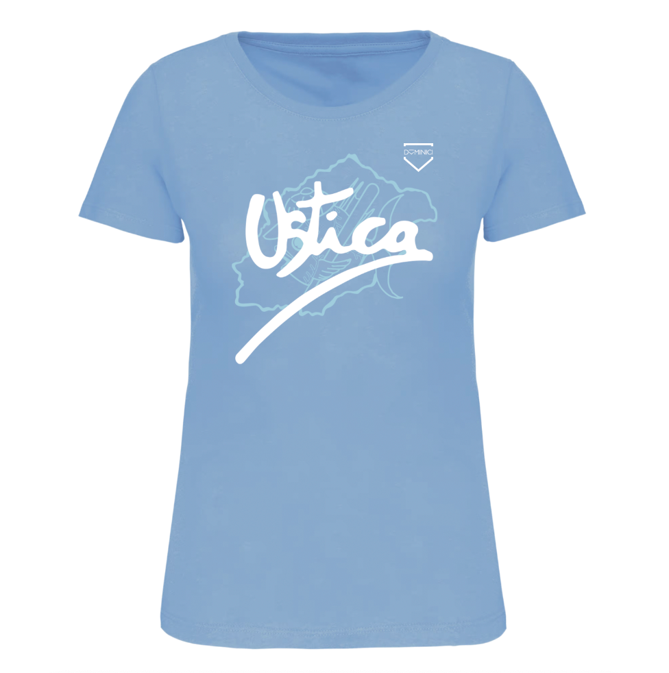 T-shirt donna a maniche corte celeste USTICA