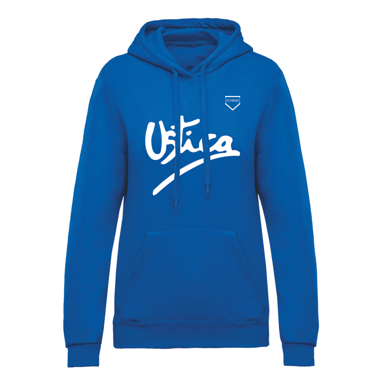 Felpa donna garzata con cappuccio light royal blue USTICA