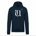 Felpa uomo garzata con cappuccio navy USTICA