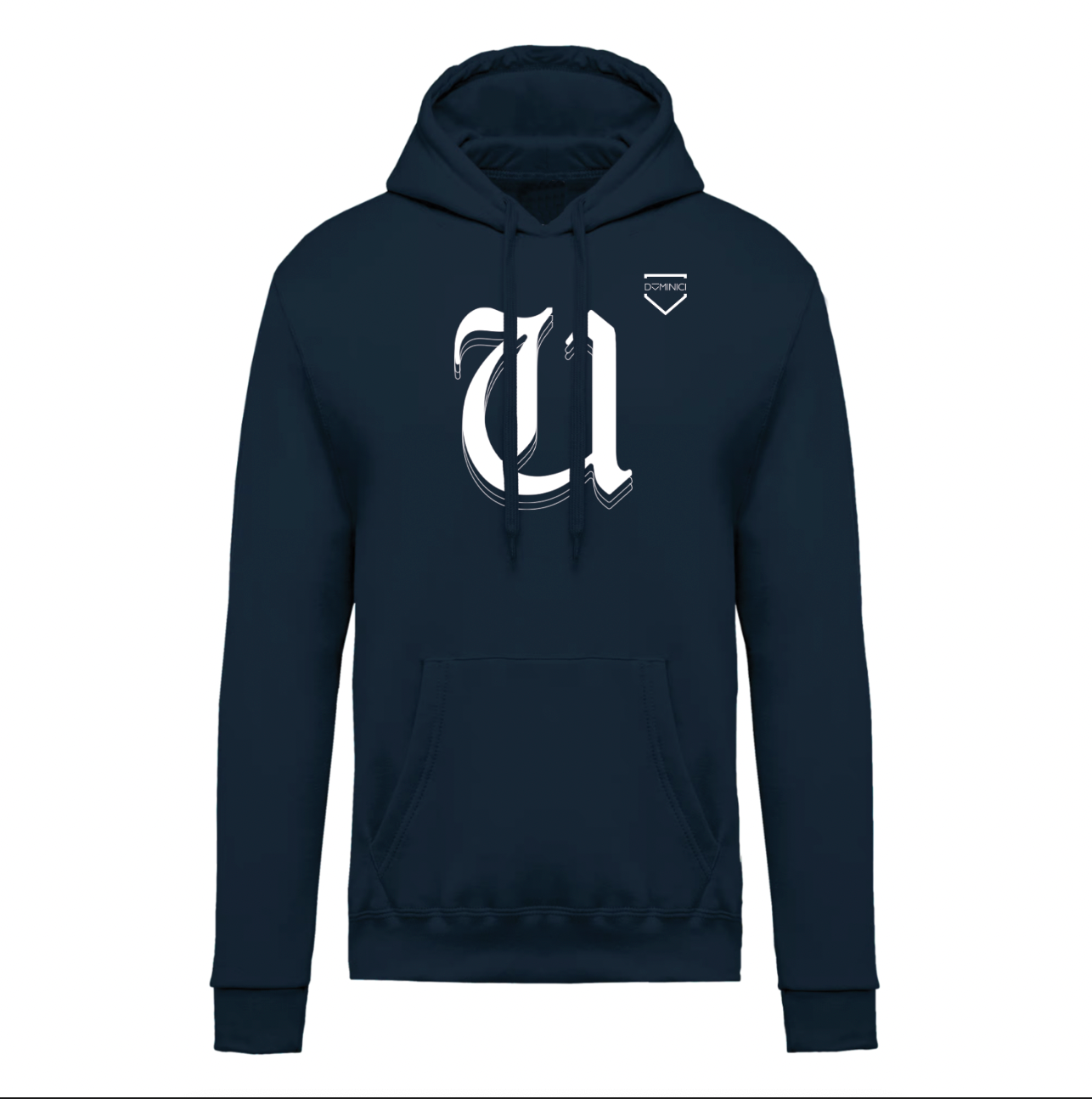 Felpa uomo garzata con cappuccio navy USTICA