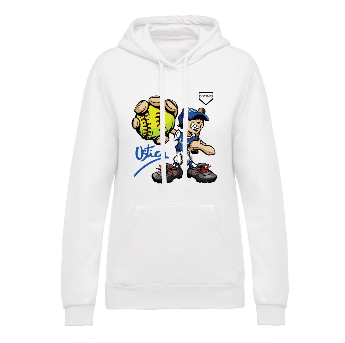 Felpa donna garzata con cappuccio bianca BLUETIDE