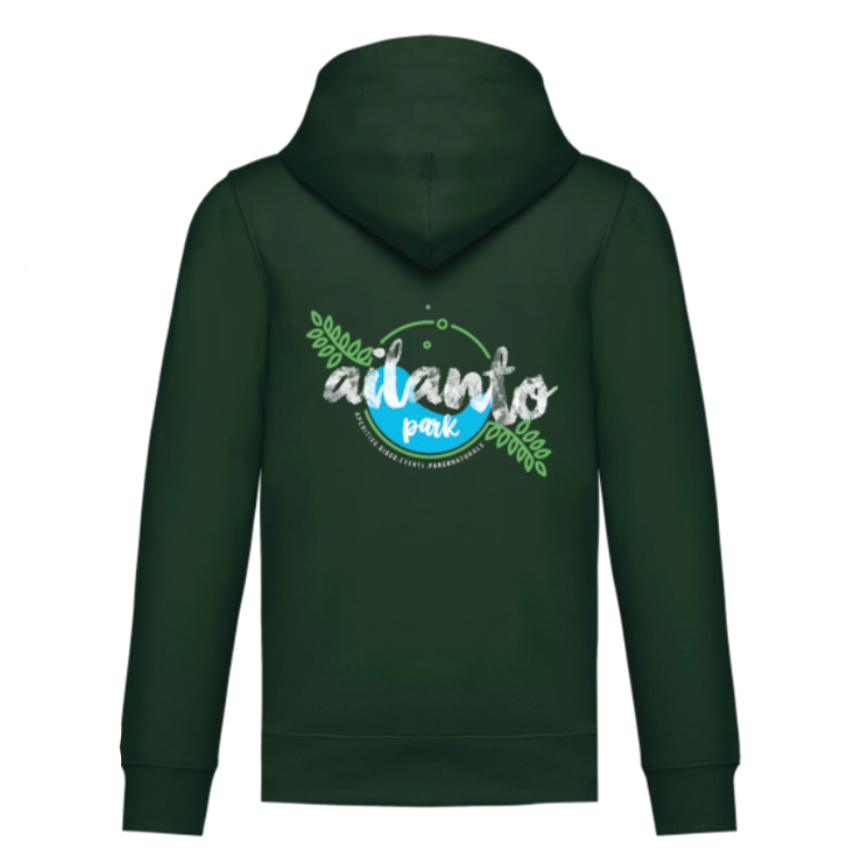 Felpa garzata con cappuccio verde AILANTO PARK