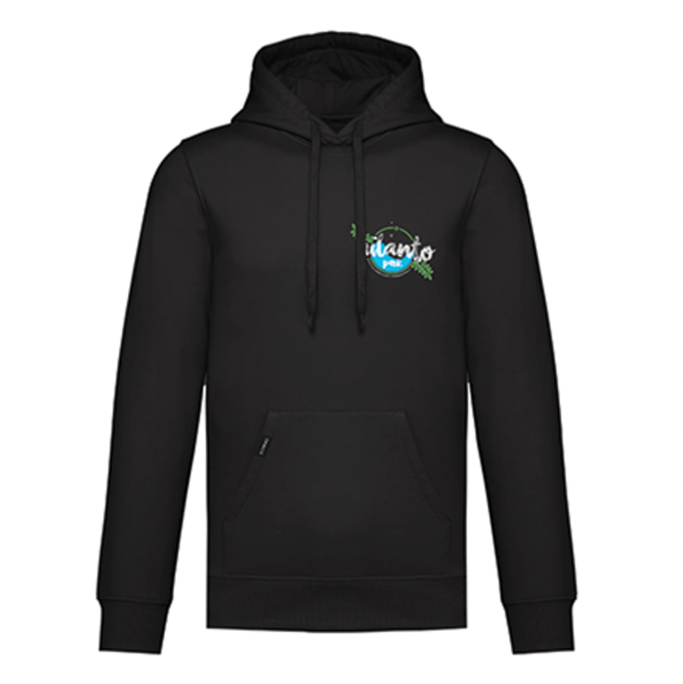 Felpa garzata con cappuccio nera AILANTO PARK