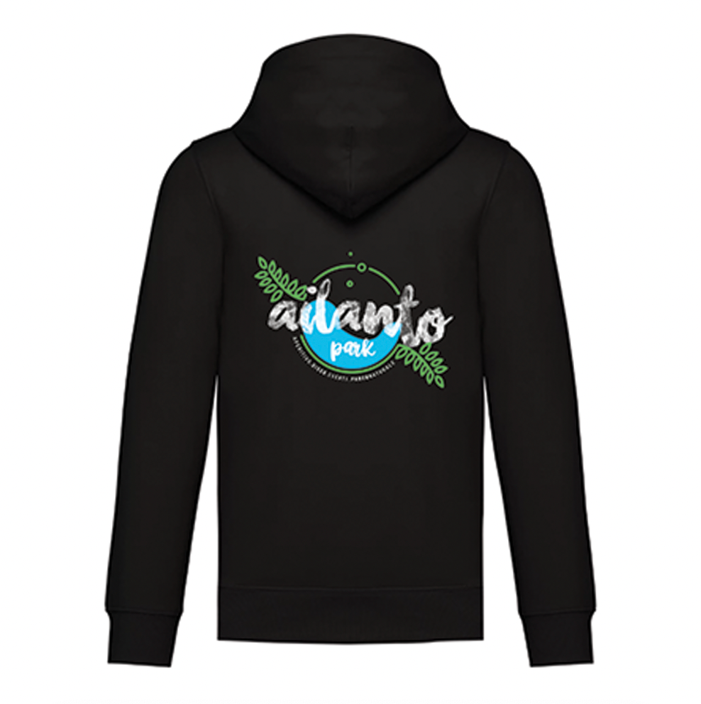 Felpa garzata con cappuccio nera AILANTO PARK