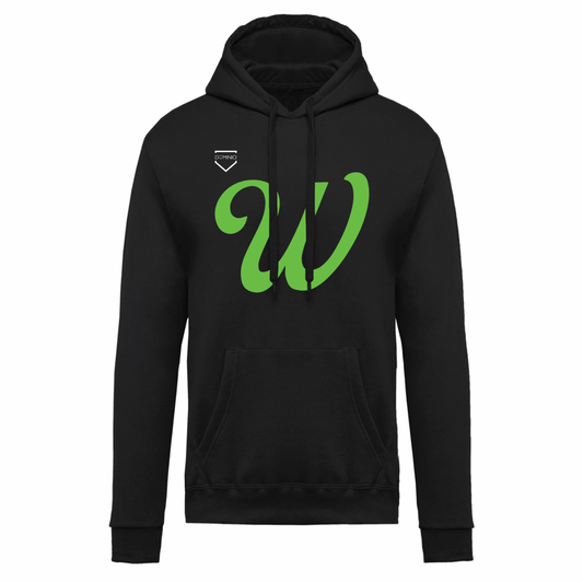 Felpa uomo garzata con cappuccio nera WASABI