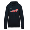 Felpa donna garzata con cappuccio navy ABC
