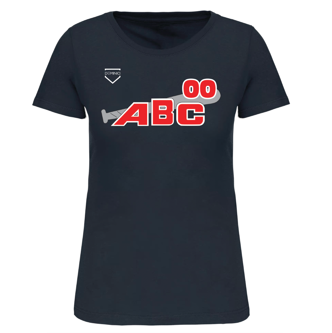 T-shirt donna a maniche corte navy ABC