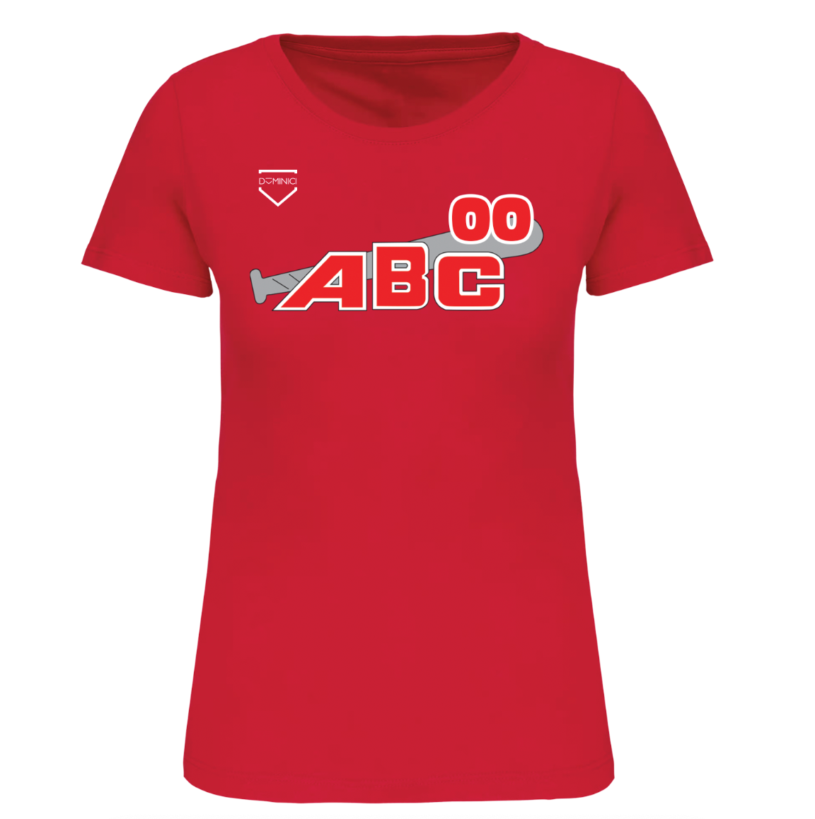 T-shirt donna a maniche corte rossa ABC