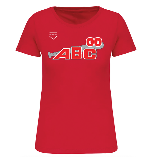 T-shirt donna a maniche corte rossa ABC