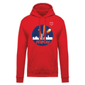 Felpa uomo garzata con cappuccio red FERPLAY
