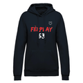 Felpa donna garzata con cappuccio navy FERPLAY