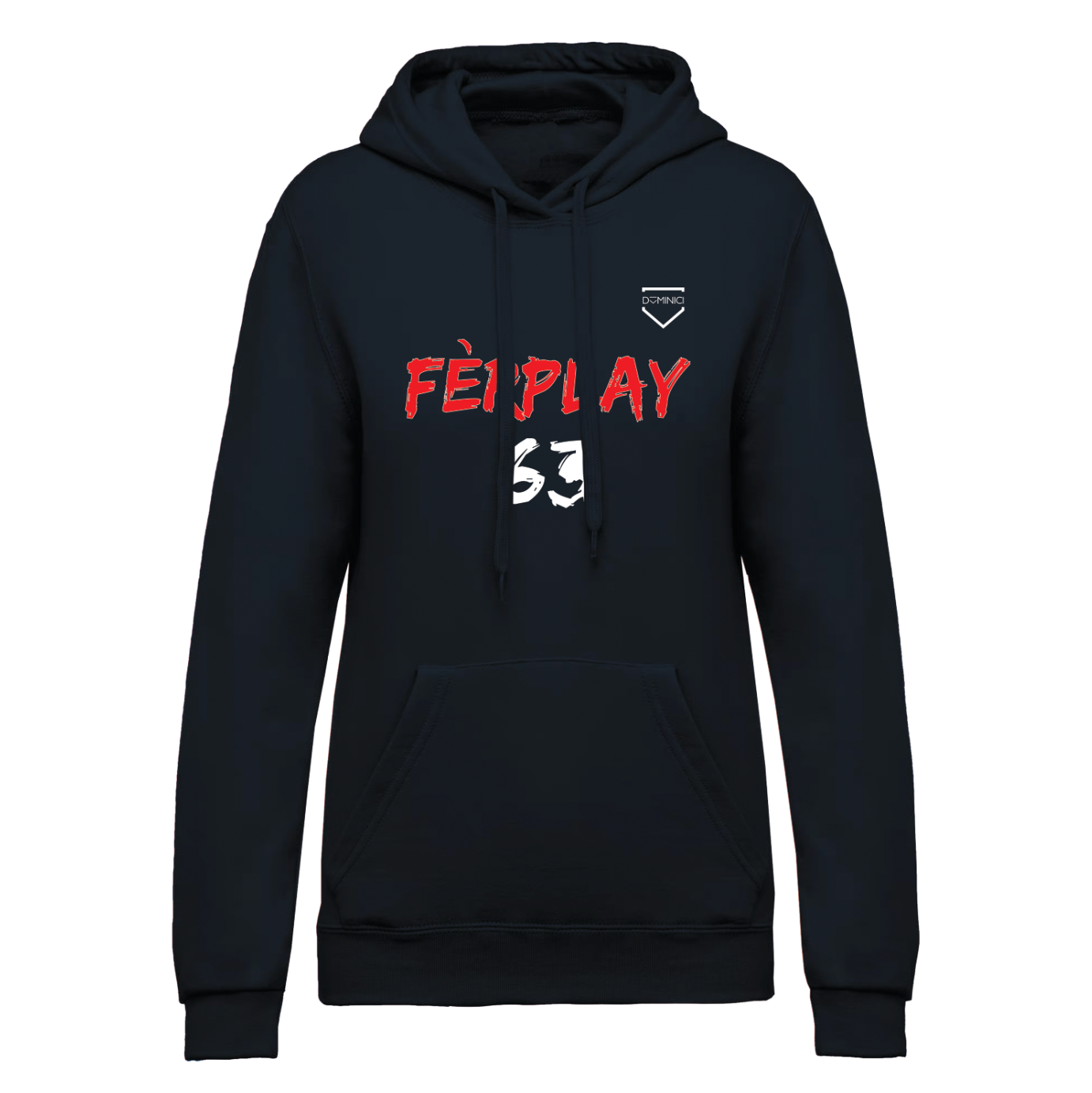 Felpa donna garzata con cappuccio navy FERPLAY