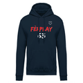 Felpa uomo garzata con cappuccio navy FERPLAY