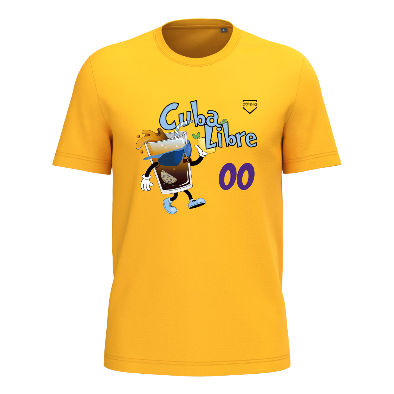 T-shirt uomo a maniche corte gialla CUBA LIBRE