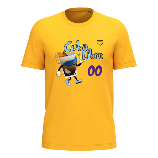 T-shirt uomo a maniche corte gialla CUBA LIBRE