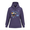 Felpa donna garzata con cappuccio viola CUBA LIBRE