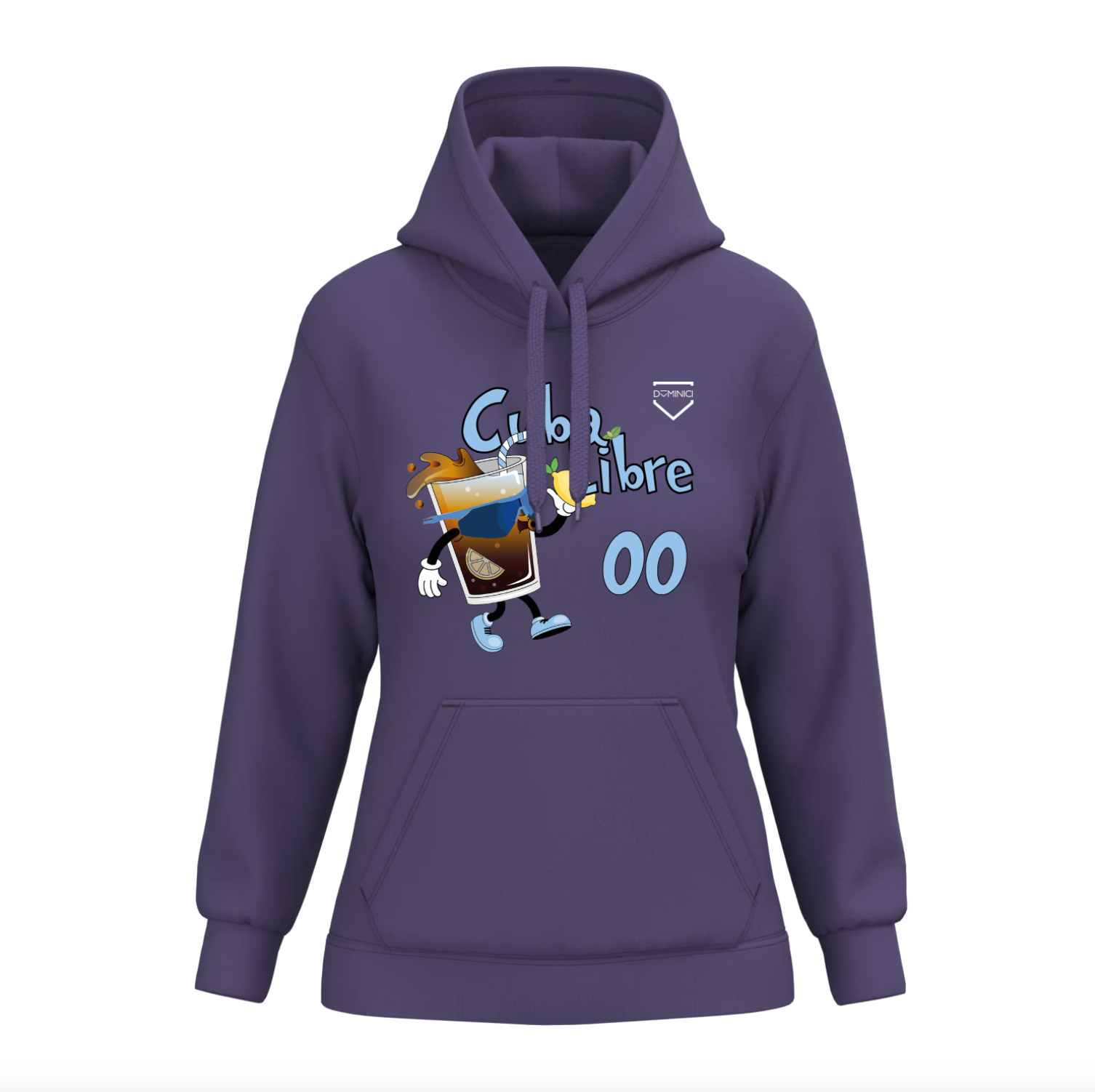 Felpa donna garzata con cappuccio viola CUBA LIBRE