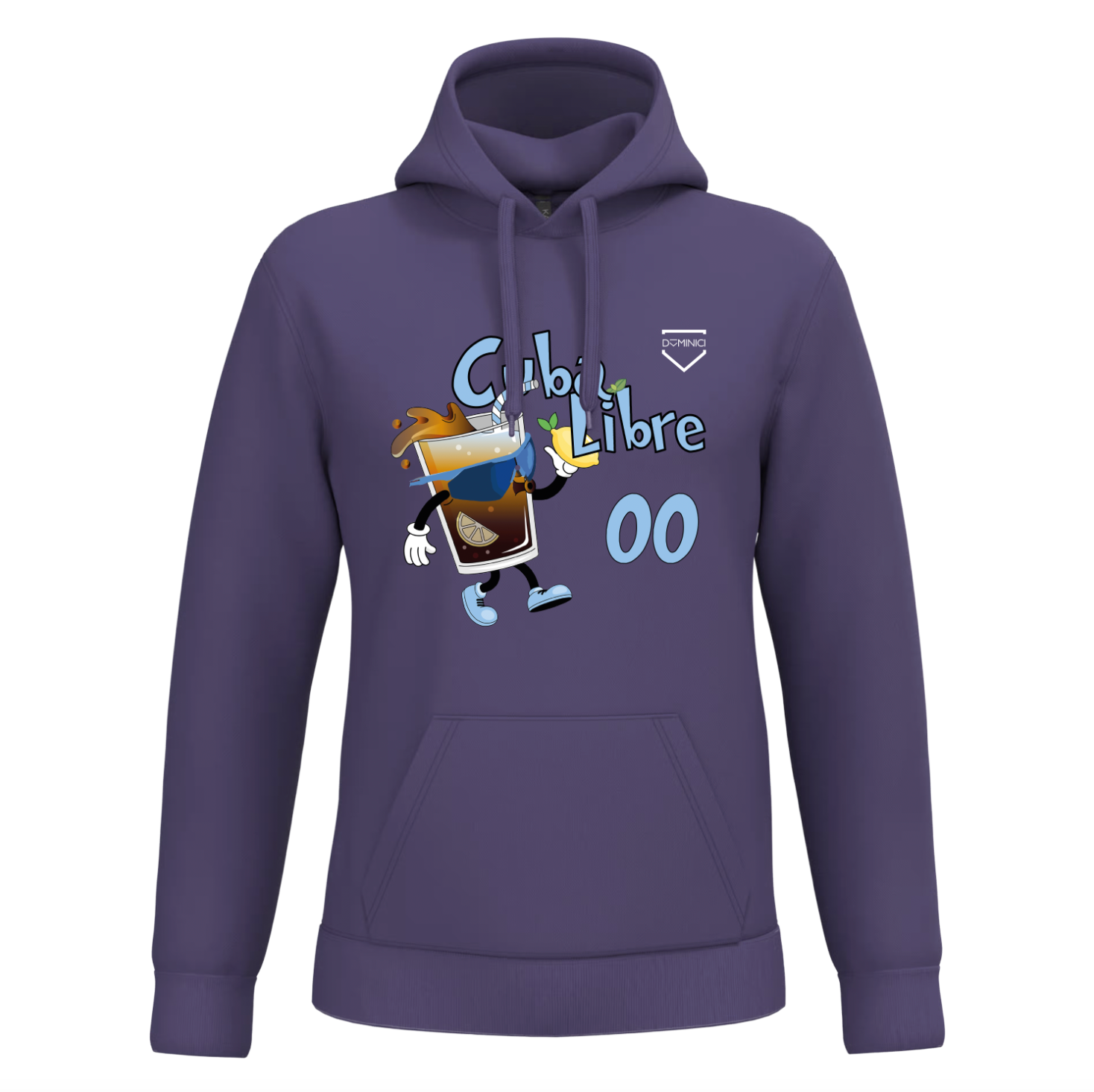 Felpa uomo garzata con cappuccio viola CUBA LIBRE