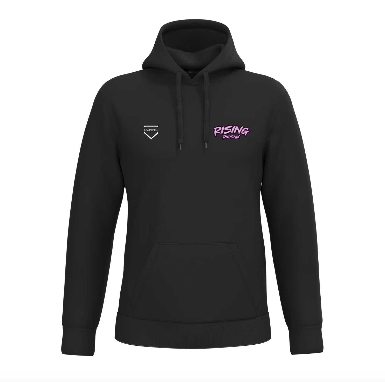 Felpa uomo garzata con cappuccio nera RISING PHOENIX