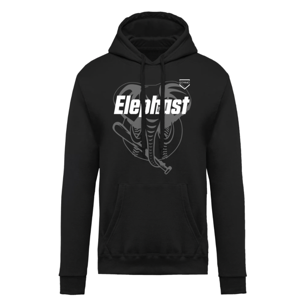 Felpa uomo garzata con cappuccio nera ELEPHAST