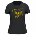 T-shirt nera donna girocollo con logo Ruentes Orciano Pisano