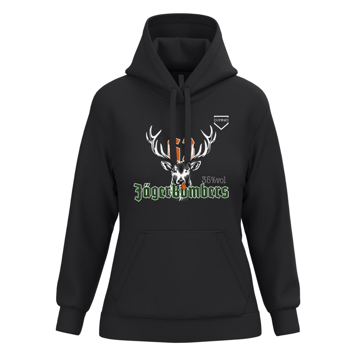 Felpa donna garzata con cappuccio nera JagerBombers