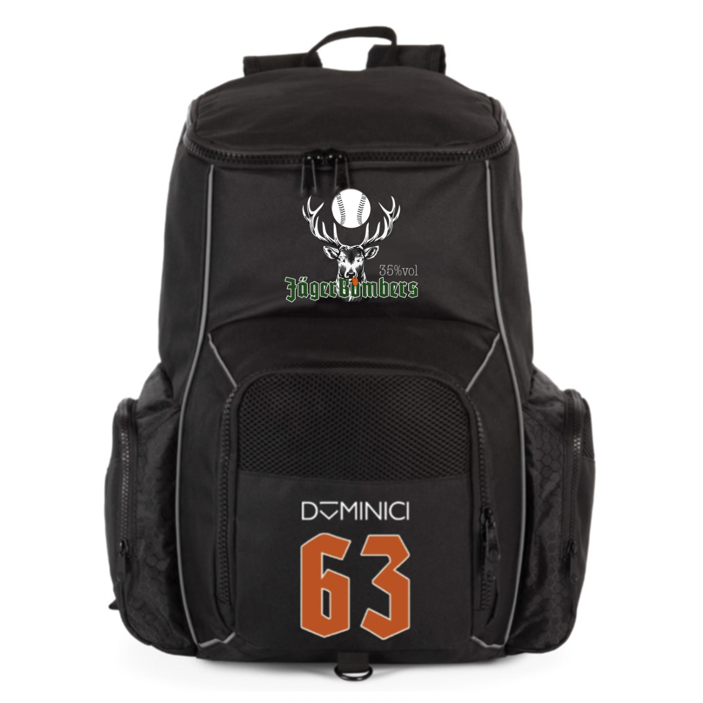 Zaino sportivo con porta oggetti reciclato JagerBombers