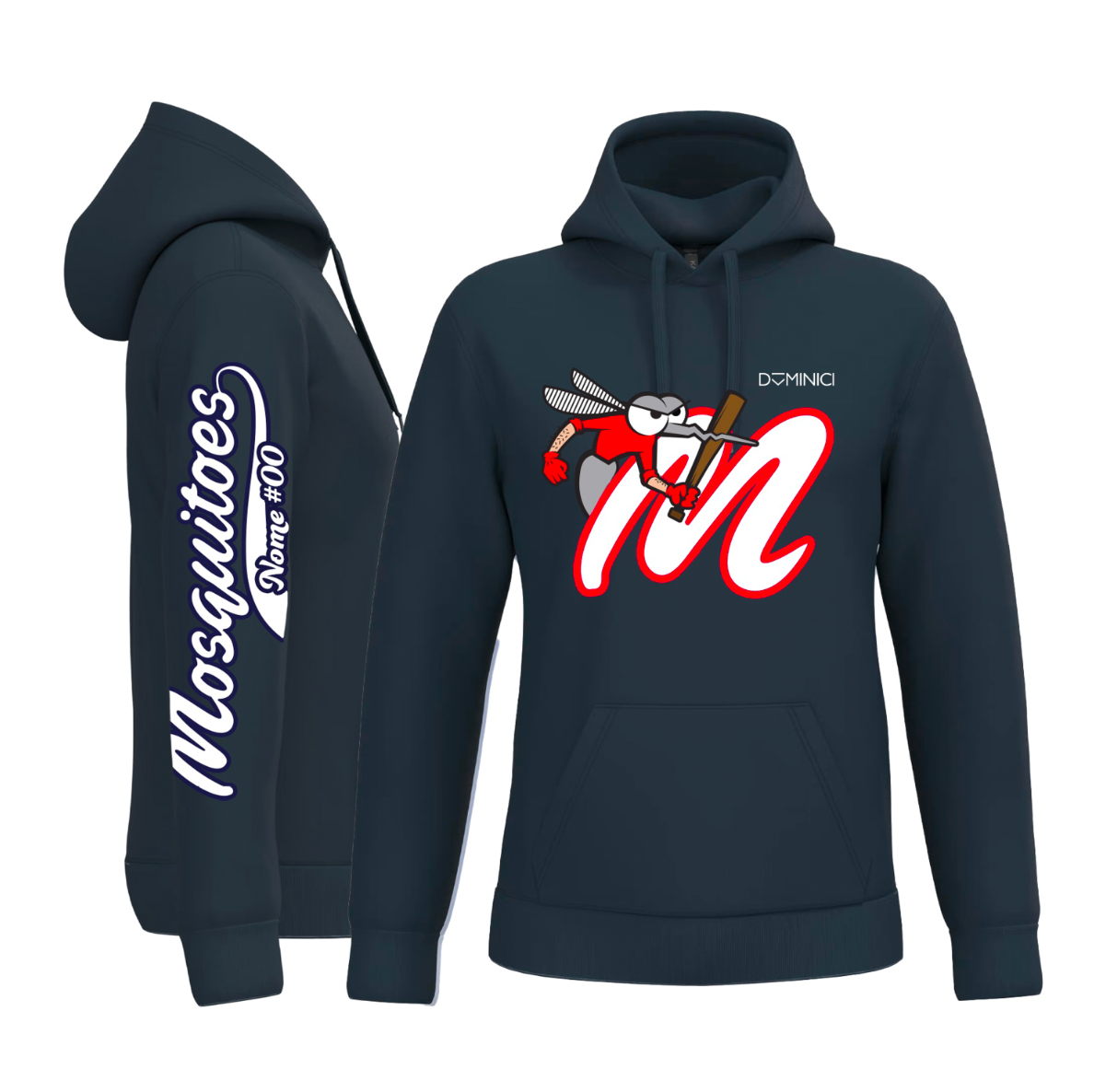 Felpa uomo garzata con cappuccio navy Mosquitoes