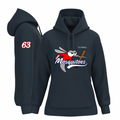 Felpa donna garzata con cappuccio navy Mosquitoes