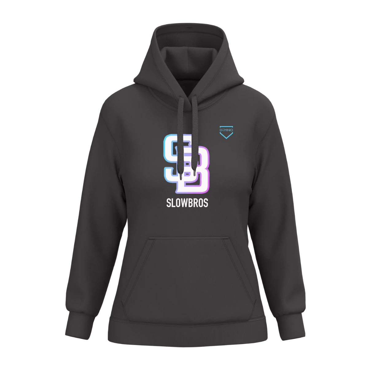 Felpa donna garzata con cappuccio dark grey SLOWBROS